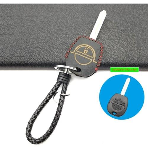 2 Buttons Remote Control 100% Genuine Leather Key Cover For Nissan Micra Almera Primera X-trail-Holder Car Key Case Fob