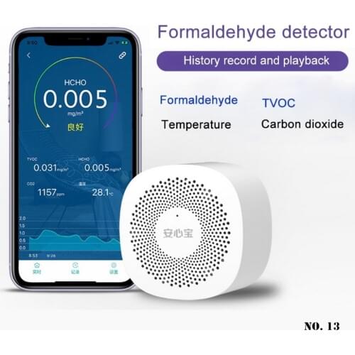 Home Air Quality Tester Phone APP Monitor Formaldehyde TVOC Carbon Dioxide CO2 Temperature Monitor Detector High Sensitive Tool