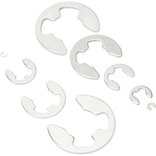1.2MM 1.5 2 2.5 3 4 5 6 7 8 10 12 15MM E Clip 304 Stainless Steel External Retaining Ring Clip Circlip Washer Assortment Kit