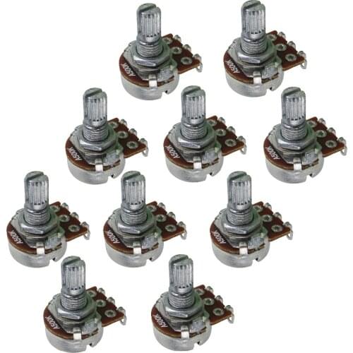 FLEOR 10PCS Short Shaft Mini Potentiometer A500K for Electric Guitar
