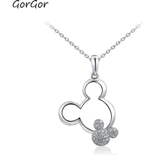 GorGor Necklace Women Alloy Material Pattern Mouse Cubic Crystal Pendant Gold Plated Creative Popular Jewelry 2030438525
