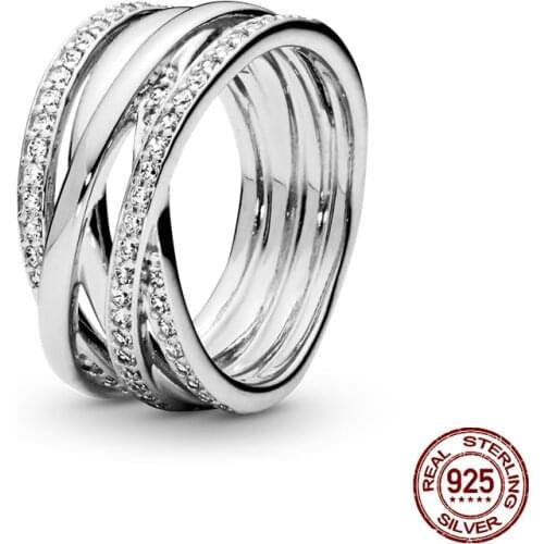 Hot Sale 925 Sterling Silver Rings For Women Brilliant Polished Line Ring Making Jewelry Gift Party Engagement CMR043