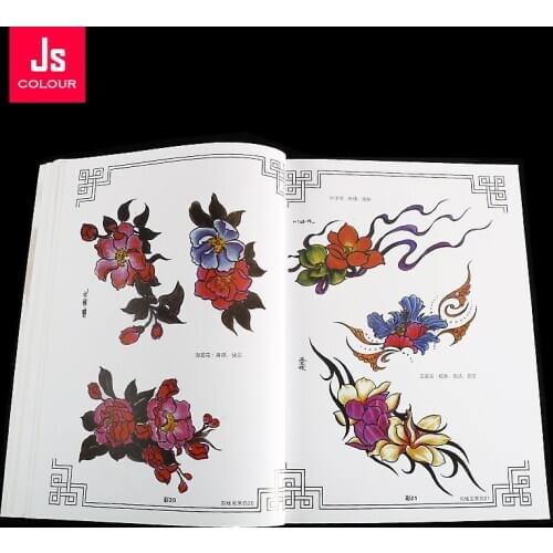 Tattoo Book Woman Red Lotus Plum Blossom Flowers Tattoo Supplies Flash Manuscript Sketch Album Magazine Body Art Free Shipping