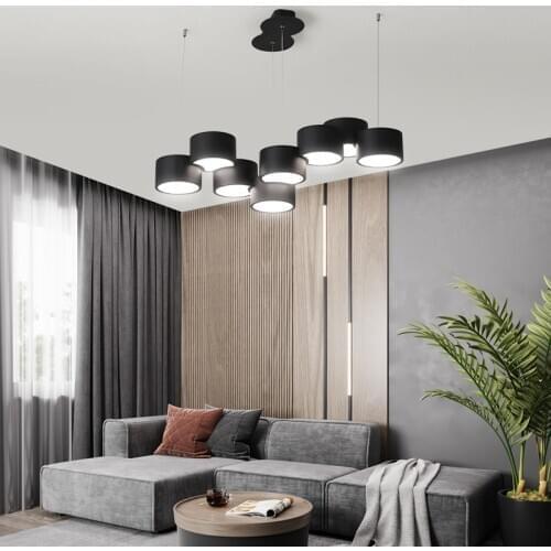 Creative Nordic Modern LED Chandelier Lighting Black Or White Dining Living Room Hanging Lamp 6/8 Heads Restaurant Chandeliers