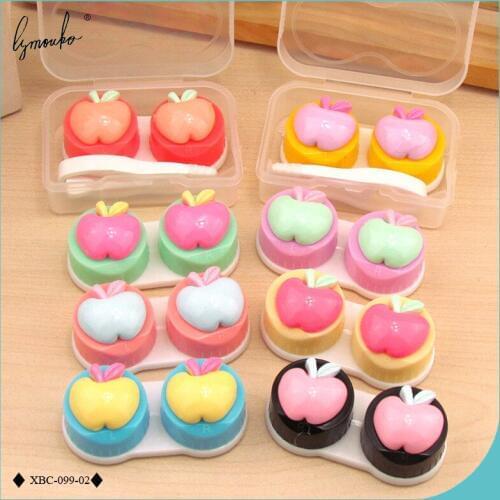 Lymouko Cute Mini Apple Portable Contact Lens Case for Kit Lenses Container Box of Women Gift