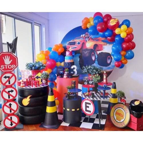 Blaze and the Monster Machines Party Supplies Disposable Tableware Set Kids Birthday Party Racing Car Theme Party Decorations