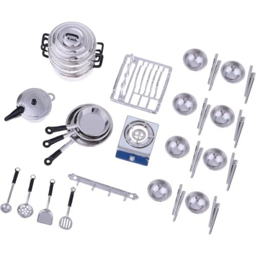 Multiple Mini Miniature Kitchenware Tableware & Cookware Set Kitchen Set Dollhouse Kitchen Accessories