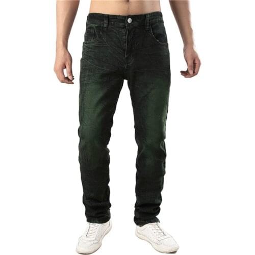2020 Mens Autumn Jeans Green Hip Hop Slim Biker Jeans Destroyed Fry Snowflakes Slim Fit Denim Pants Elastic Streetwear,6671