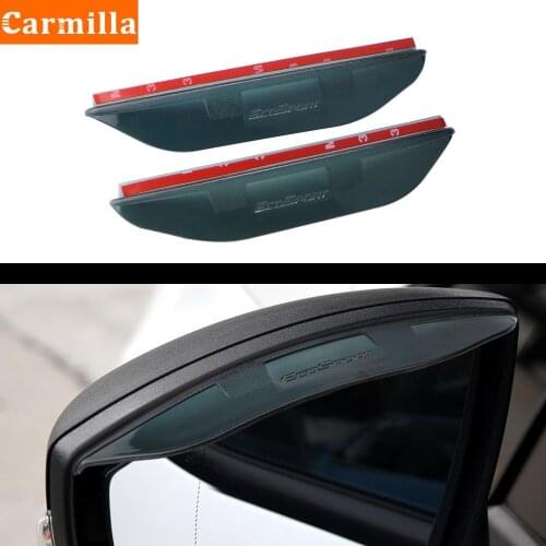 Carmilla 2 Pcs/Set Car Rearview Mirror Cover Trim for Ford Ecosport 2018 - 2020 Rear View Mirror Rain Visor Sticker Accessories