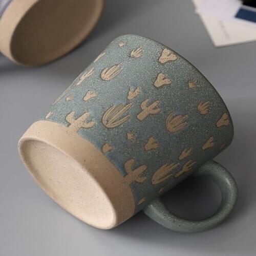 Nordic Vintage simple Ceramic Coarse Pottery Mug Tea Milk Coffee Water cup Office Household restaurant Drinkware