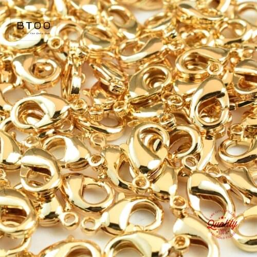 10PC/Set 14K Gold Filled Trigger Clasp Finding Casted Closed Ring Attached Bulk Wholesale Supplies for Bracelets Necklace Making