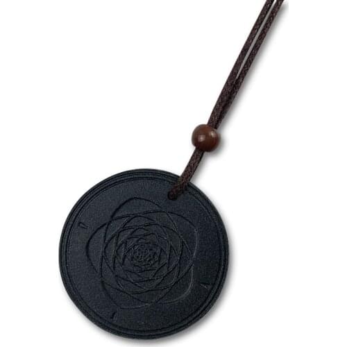 Flower of Life Lava Pendant Necklace with Negative Ions Nano Quantum Scalar Energy Pendant