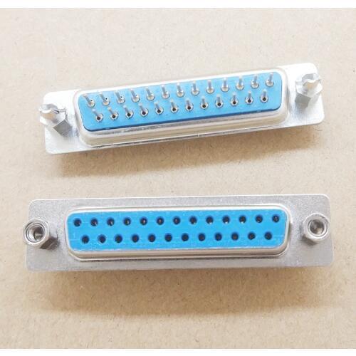 5 Pcs D SUB 25 Pin DP25 Straight Female Round Pin Adapter Connector Socket 2 Rows