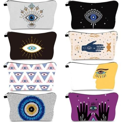 Blue Eye Portable Women Travel Storage Bag Toiletry Organize Cosmetic Bag Waterproof Female Lucky MakeUp Bag