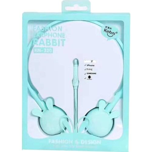 Wired Stereo 3.5mm Earphone Earbud With Built-in Microphone Hands Free Cartoon Cute Rabbit Sport Headphones For Xiaomi