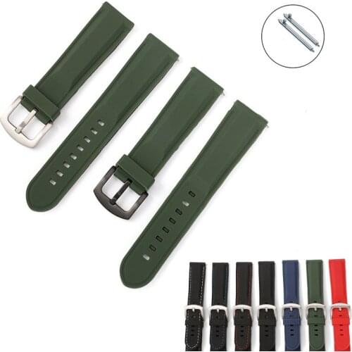 Silicone Rubber Sport Watch Band Universal Wrist Belt Bracelet 18mm 20mm 22mm 24mm for Samsung Gear S2 S3 Huawei Watch Men Women