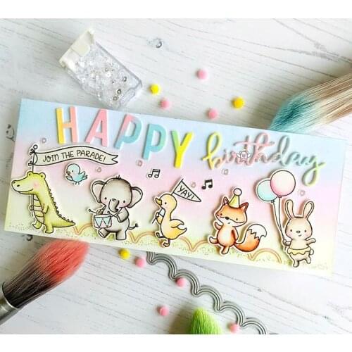 Mmao Crafts Metal Steel Cutting Dies Happy birthday letters Stencil For DIY Scrapbooking Paper/photo Cards Embossing Dies