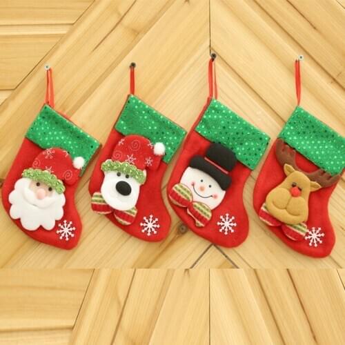 Christmas Stocking Candy Gift Bags Merry Christmas Decor Home Navidad Festival Decor Christmas Xmas Tree Ornaments Santa Claus