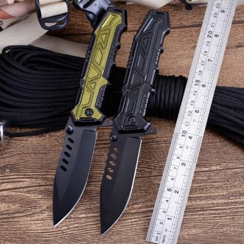 8.27'' Folding Knife Outdoor Survival Tactical Pocket Knife 440C Blade Camping Hiking Hunting Knives for Self-defense EDC Tool