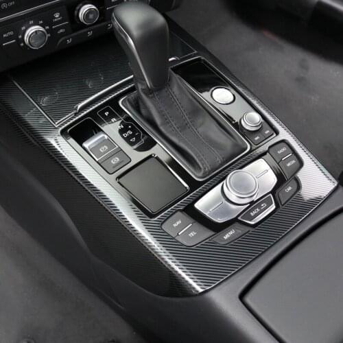 Car Styling Stainless Steel Stickers For Audi A6 C7 2012-18 Console Gearshift Frame Decorative Trim Strips Interior Accessories