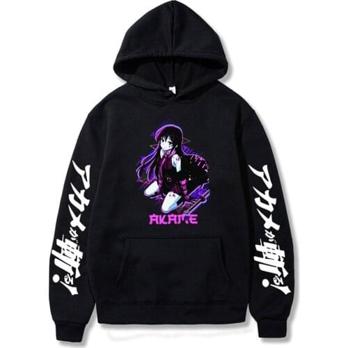Harajuku Anime Akame Ga KILL Hoodies Loose Casual Unisex Summer Tops Printing Mens Womens Oversized Korean Harajuku Hoodie