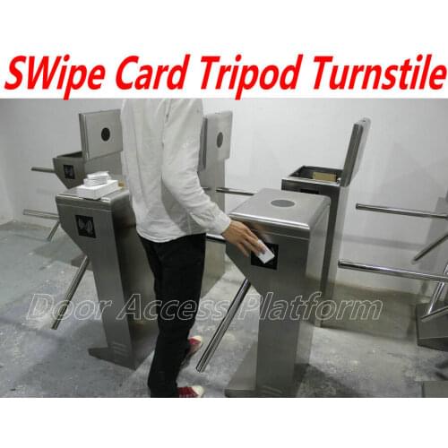 Card Open Tripod Turnstie, Factory Turnstile gate, Pedestrian passageway access control gate RFID Entrance+rf exit Security gate