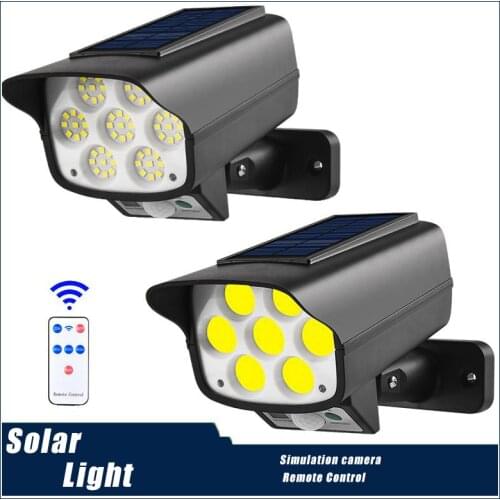 Outdoor Solar Light Simulation Camera Wall Light Waterproof Remote Control Safety Anti-theft Garden Decoration Lighting Lamps