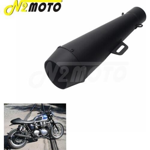Universal Tail Tube Silence For Honda Harley Yamaha Kawasaki 38mm-51mm Black/Chrome Motocycle Cafe Racer Exhaust Muffler Pipe