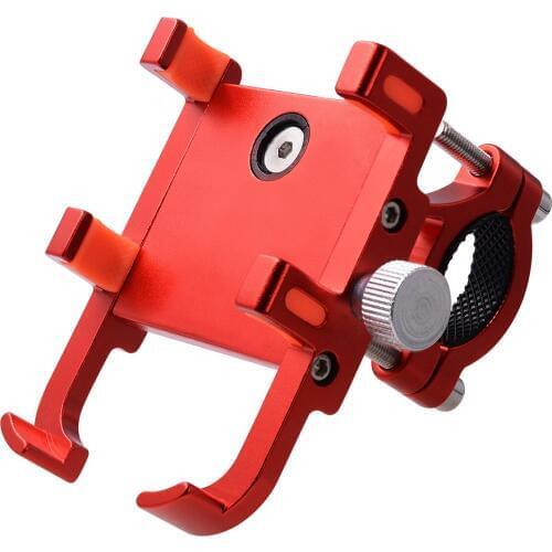 Universal Motorcycle Bicycle Handlebar 360° rotation Phone Mount Holder Six-point hook Aluminum Alloy GPS Phone Holder Bracket