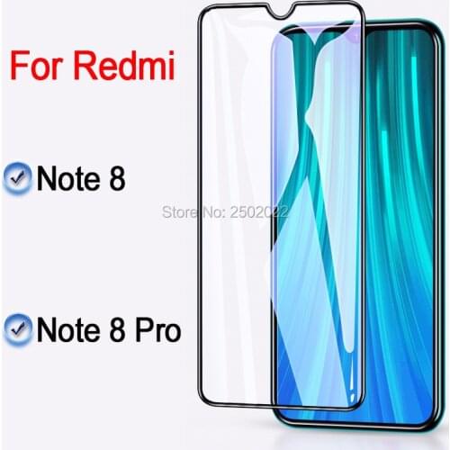 Protective glass on the for xiaomi redmi note 8 pro Full Covered Black Glass for Xiaomi note8 8pro tempered glas Screen Guard