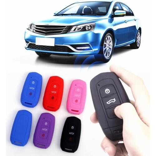 Flip Remote Car Key Case Cover Silicone Auto Key Fob Protector Shell Holder for Geely Emgrand EC7 EC718 EC715 Global Hawk GX7