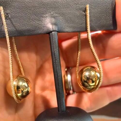 New Trendy Hoop Disco Ball Hoop Earring For Women Wedding Party Dubai Bridal Jewelry boucle d'oreille femme customized earrings