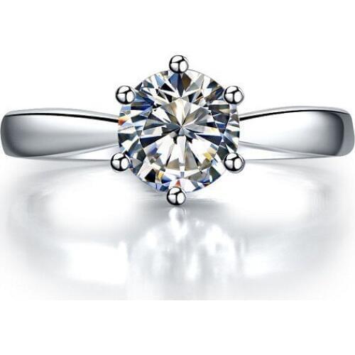 South Korea Style 2Carat Genuine Moissanite Female Marriage Ring Solid 18K 750 White Gold Wedding Ring Perfect Fine Jewelry