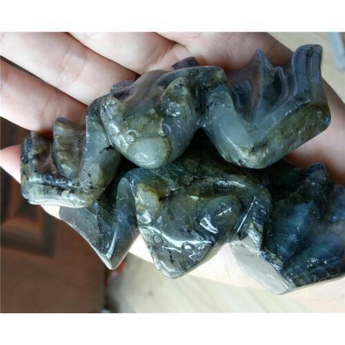 2pcs beautiful labradorite craving animal quartz the bat high quality natural labradorite crystal bat healing