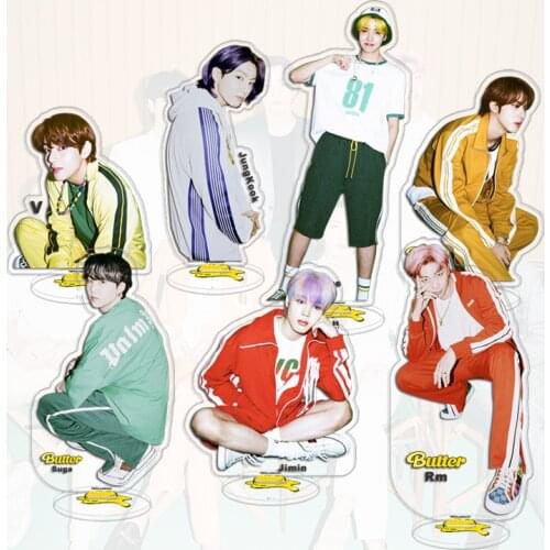 30Pcs/lot Kpop Boy Acrylic Stand Figure Jungkook V Rm Suga Jin Jhope Jimin Butter New Album Stand Model Desk Decoration