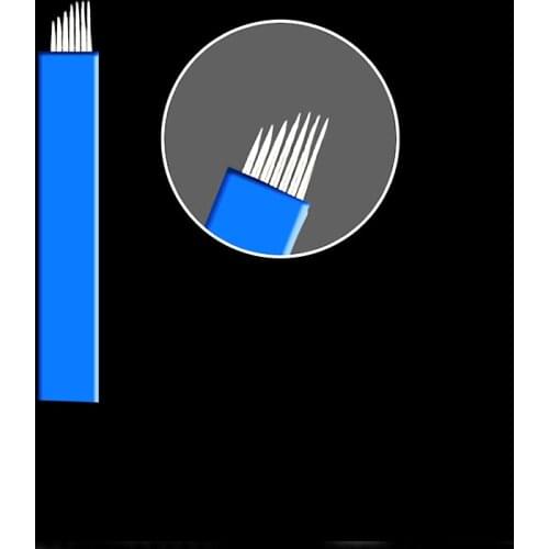 50pcs 7 Pin Permanent Makeup Eyebrow Tattoo Needles Blade For 3D Embroidery Microblading Tattoo Pen accessory Body Make up