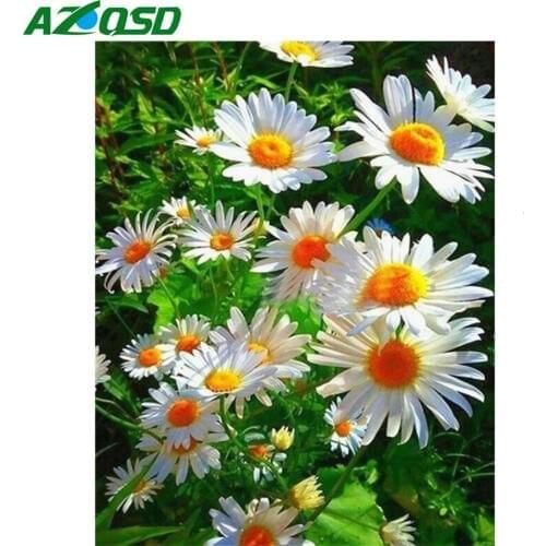 AZQSD 5D Diamond Painting Daisy Full Drill Square Embroidery Sale Scenery Rhinestones Home Decor Handmade Art Cross Stitch Gift