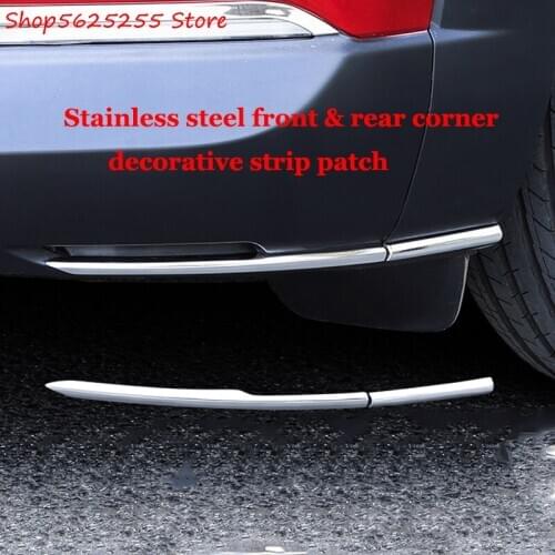 Stainless Steel Front Rear Corner Decorative Strip Patch For Mazda CX30 CX-30 2020 2019 2021 External Modification Car Styling
