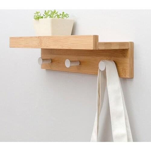 Wooden Coat Rack With Hook Wall Hanger Stand Clothes Key Rack Storage Rack Bedroom livingroom Bathroom Home Decorative Furniture