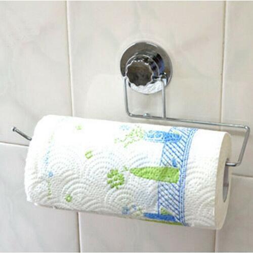 Paper Towel Box Holder Wall Stainless Steel Repeatedly Washable Stick Hooks Rack Bathroom Storage Accessories