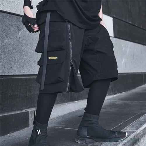 WSNHLAB Functional tactical shorts loose multiple pockets waist adjustment techwear ninjawear darkwear streetwear