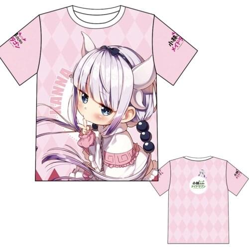 Japanese Anime T-shirt Miss Kobayashis Dragon Maid O-Neck Short Sleeve Multi-style Tohru Kanna Kamui Summer Costume