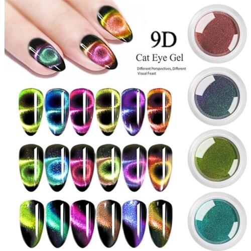 Cat Eye Gel Glitter Nails Makeup Eyes Glow In The Dark Glitter Reflective Face Manicure Design Aurora Dip Set Decoration Mirror