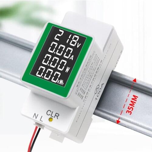 Power Meter Voltmeter Ammeter Multi-Functional Digital Din Rail Power Factor Voltage Current Power Energy Tester