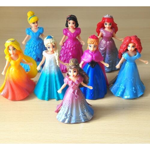 Frozen elsa anna Princess Dress up set Hand Office Toy Decoration Dolls Dressing Doll