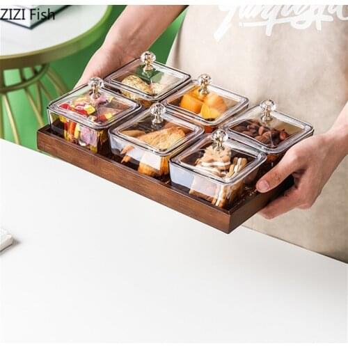 Creative glass snack plate home living room dining table utensils glass sub-grill plate fruit plate with dessert plate candy