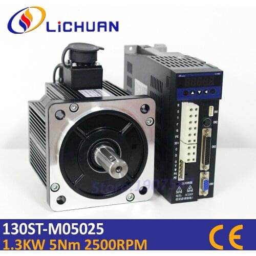 Lichuan AC 1.3KW 5Nm 130ST-M05025 high precision servo system with control function 2500rpm servo motor cnc for wire EDM machine