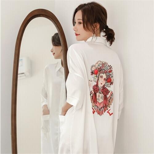 Nightdress female summer rayon sexy thin white shirt home service loose ночная рубашка can be worn outside Nightwear