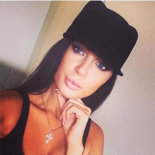 New Women Girl Winter Warm Round Bowler Cap with Cat Ears Wool Hat