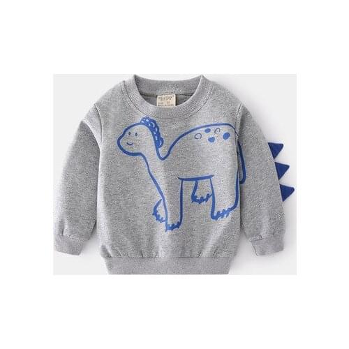 Korean 2021 Autumn New Baby Boys' Sweatshirt Street Fashion Cool Pullovers T Shirt Childrens Cartoon Printed Casual Sweatshirt